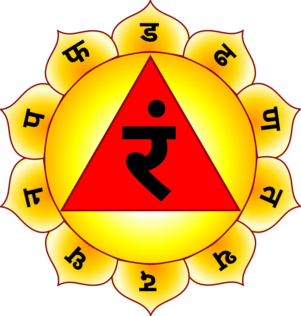 Image of Manipura resembling a flower with 10 petals.