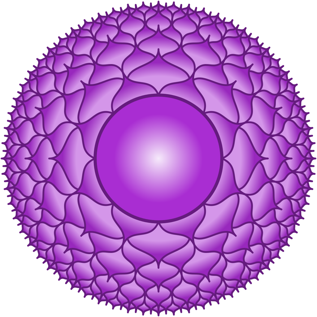 Image of Sahasrara resembling a violet flower with a thousand petals.