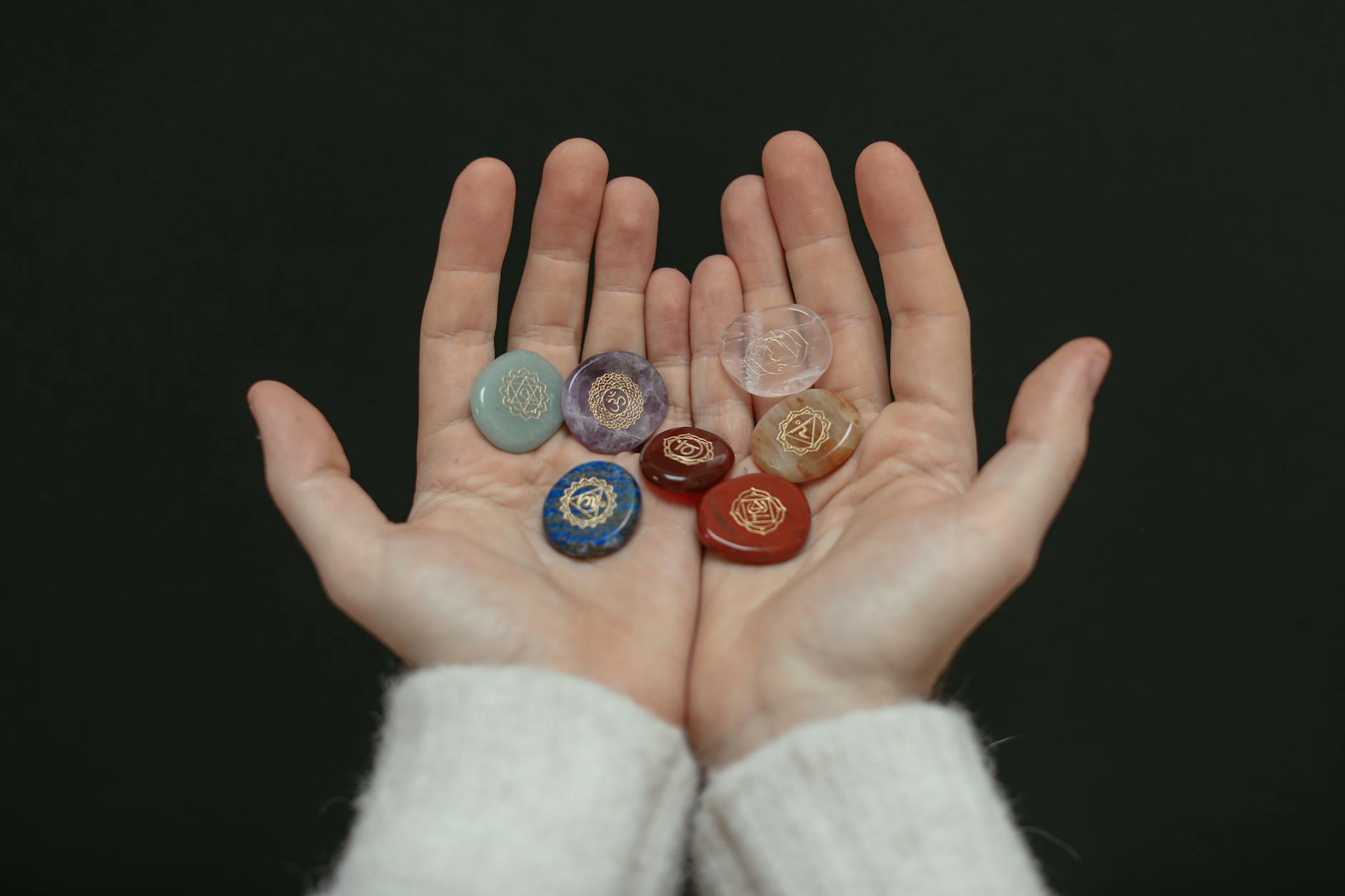 close up shot of a person holding chakra